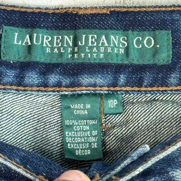 Ralph Lauren boho Distressed Patch Petite 10 Jeans - Picture 9 of 12